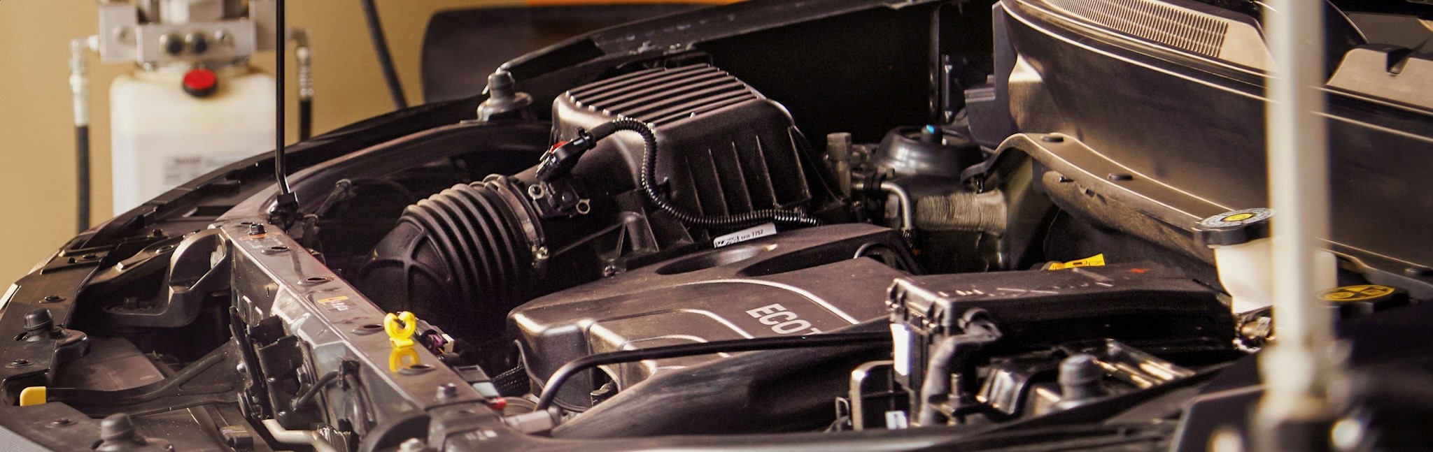 close up of car engine