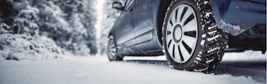 A close up of tires being affected by cold weather